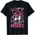 thumbnail image 1 of Just a girl who loves Huskies T-Shirt, 1 of 5