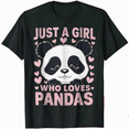 thumbnail image 1 of Just a girl who loves Pandas T-Shirt Cute Bear Panda Gift, 1 of 5