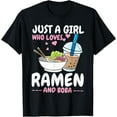 thumbnail image 1 of Just a girl who loves Ramen and Boba bubble tea Tea Japanese T-Shirt, 1 of 4