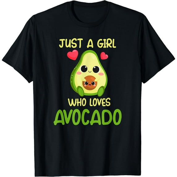 Just a girl who loves avocado Vegan T-Shirt Black 2X-Large
