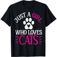 thumbnail image 1 of Just a girl who loves cats funny cat lovers T-Shirt, 1 of 3