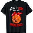 thumbnail image 1 of Just a who Loves Basketball Kids Girls Funny Creative Graphic T-Shirt, 1 of 3