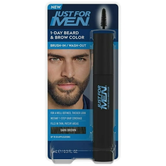 Just for Men 1 Day Temporary Beard And Brow Color, Dark Brown, 1 Ea..