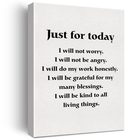 Just for Today Canvas Wall Art Office Home Decor  Poster