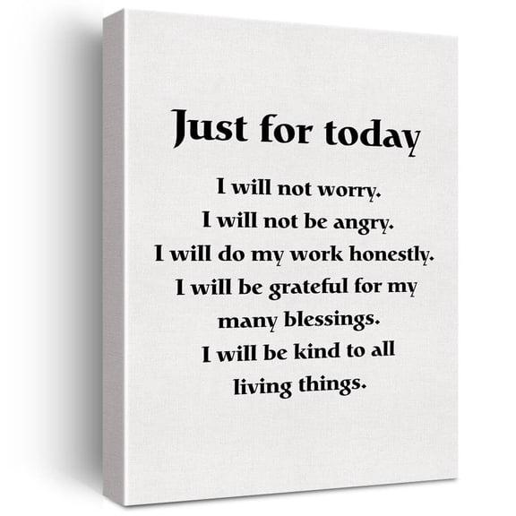 Just for Today Canvas Wall Art Office Home Decor  Poster