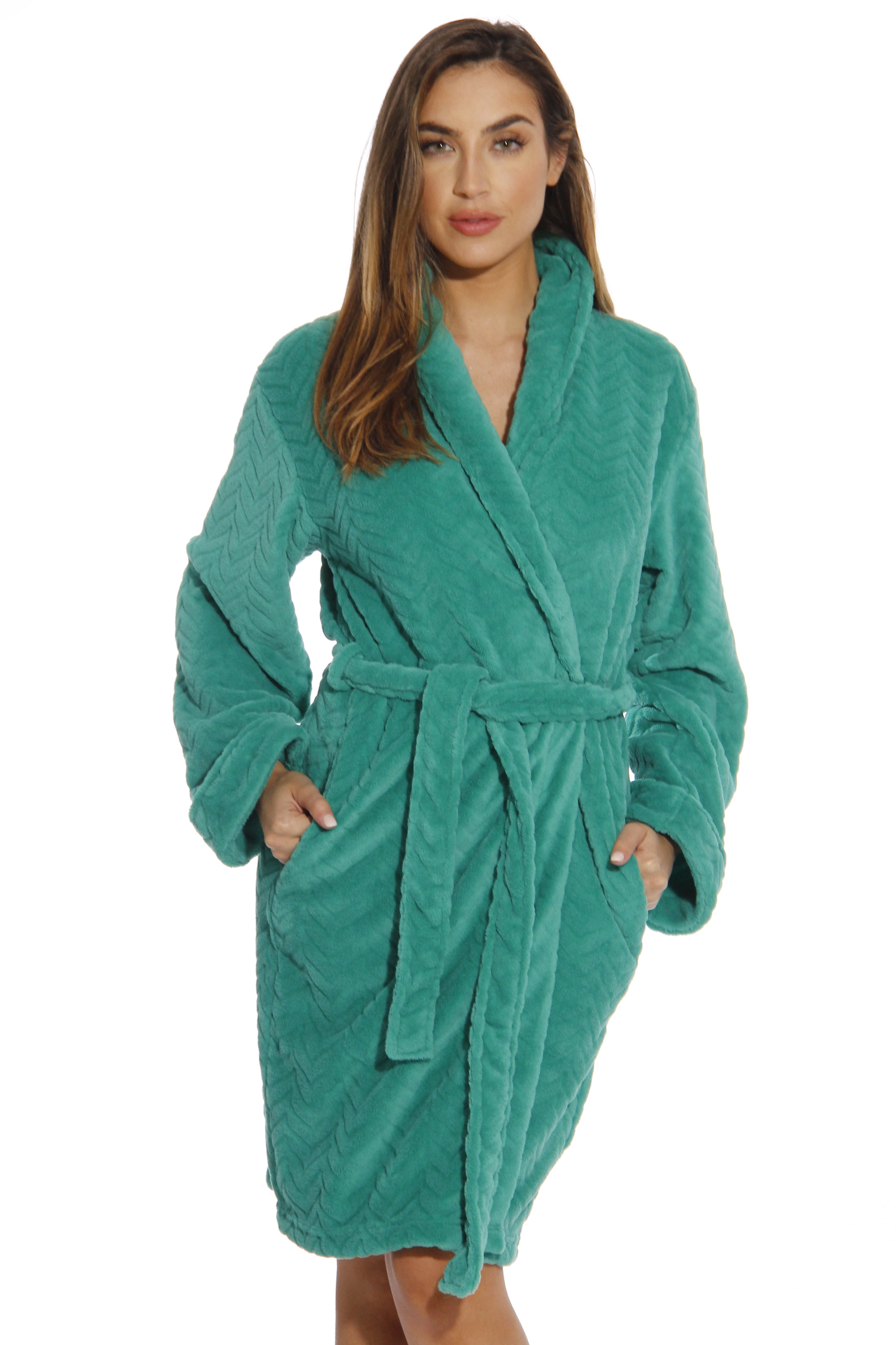 emerald green dressing gown Emerald Green Long Sleeves Off The Shoulder Satin Lace Split Formal Dr –  Siaoryne main image 0