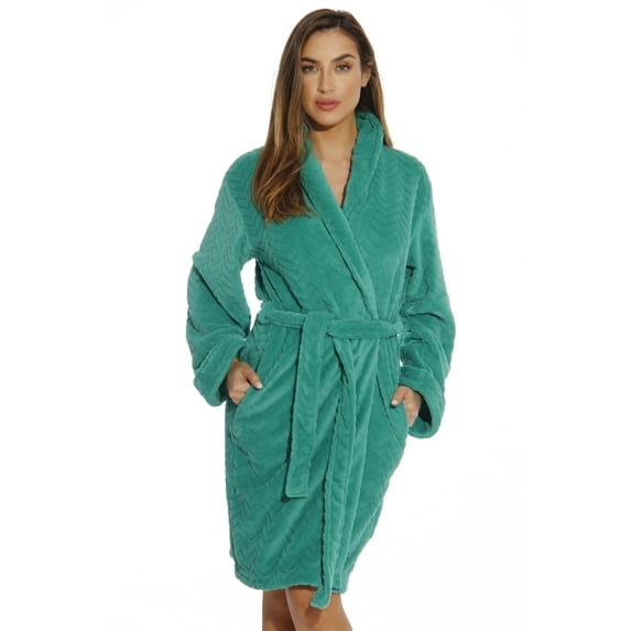 Just love Women's Kimono Robe / Bath Robe - Lightweight and Comfortable (Emerald, 2X, Regular)