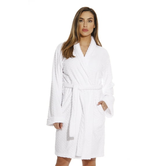 Just love Women's Kimono Robe / Bath Robe - Lightweight and Comfortable (White, Large, Regular)
