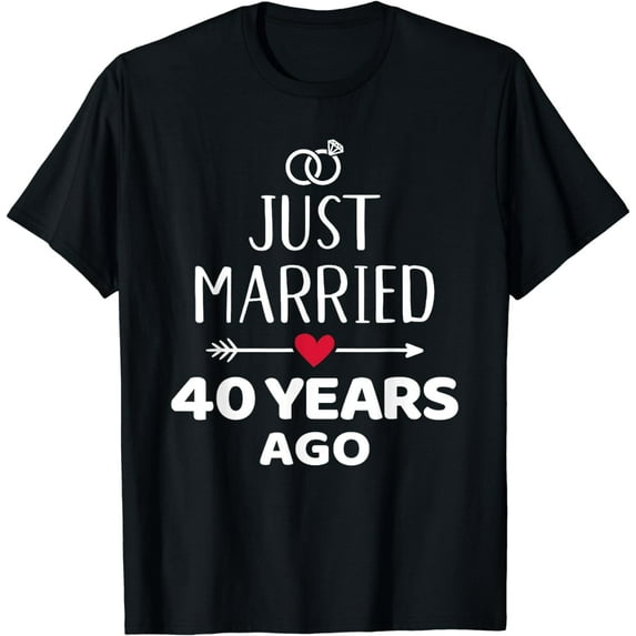Just married 40 years ago 40th wedding anniversary T-Shirt