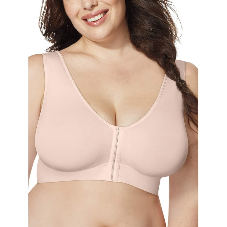 Just my Size Women's Plus Size Pure Comfort Front-Close Wirefree Bra, Style  1274 