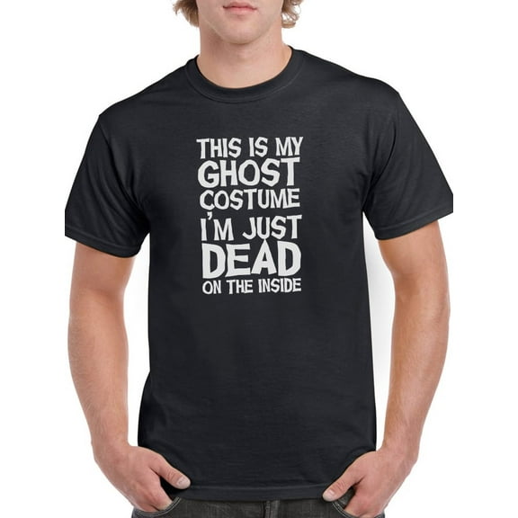 "Just on the inside" Halloween Costume Men Black T-Shirt, Male Medium