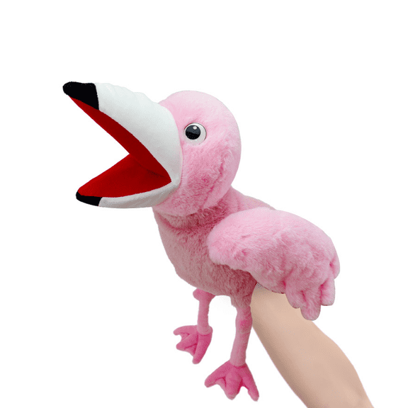 Just qunseen 13.8” Flamingo Hand Puppet Interactive for Kids Play Educational Gift