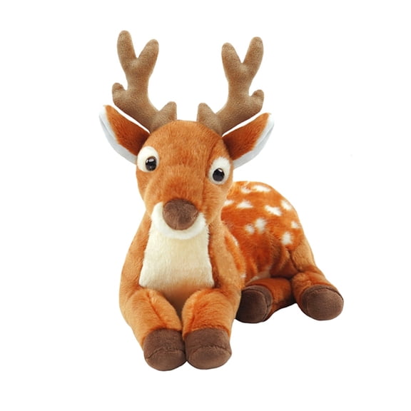 Just qunseen 12" Male Deer Plush Toy Stuffed Animal Interactive Gift for Boys Girls