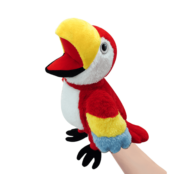 Just qunseen 13.8 Inch Parrot Hand Puppet For Kids Interactive Storytelling Birthday Gift