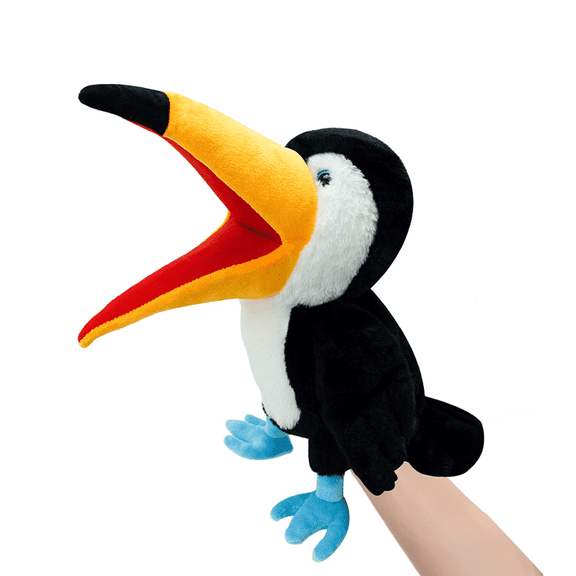 Just qunseen 13.8 Inch Toucan Hand Puppet Plush Toy For Kids Interactive Educational Gift