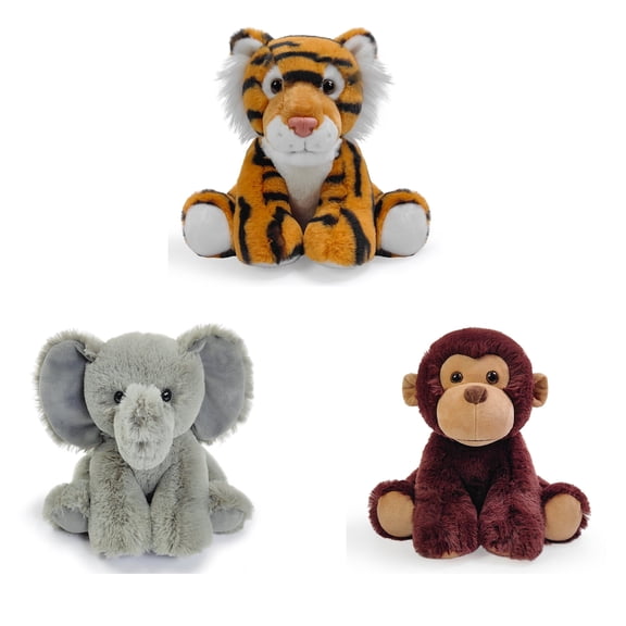 Just qunseen 3Pcs 8.5 Inch Stuffed Animal Plush Toys Set Interactive Educational For Kids Gift