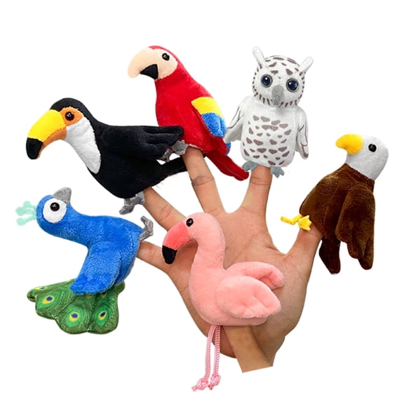 Just qunseen Bird Finger Puppets 6 pack Set for Boys & Girls Storytelling Educational Gift