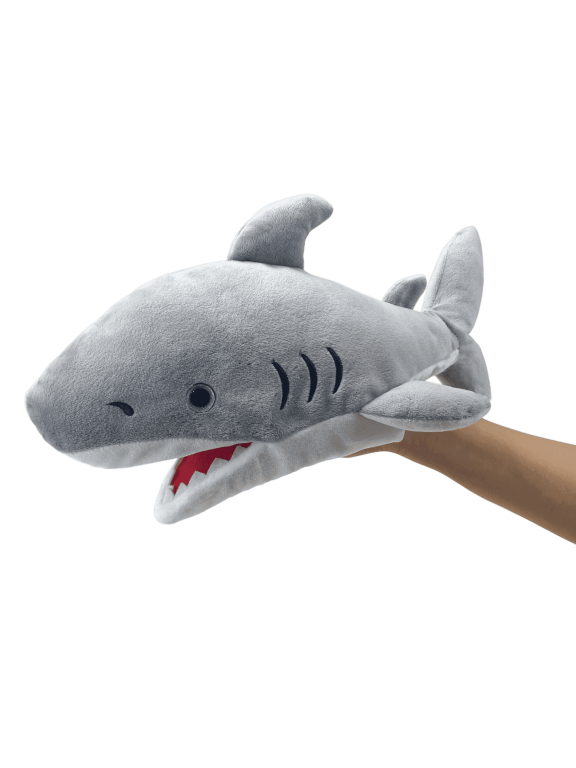 Shark Hand Puppet 13'' Soft Plush Toy Ocean Animal Storytelling Gift for Boys Girls