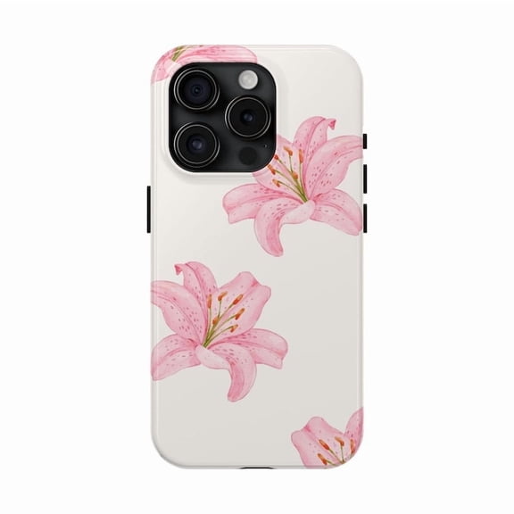 Just the Lilies Floral Flower Minimalist Botanical A036 Protective Case for iPhone 17 16 15 14 13 12 11 Pro Max
