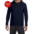thumbnail image 1 of JustBlanks 100 Combed Ring Spun Cotton Long Sleeve Hooded T Shirt, 1 of 1