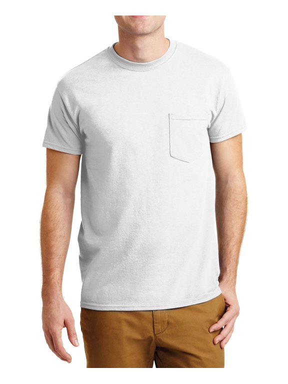 DryBlend Pocket T Shirt Classic Width Rib Collar Taped Neck