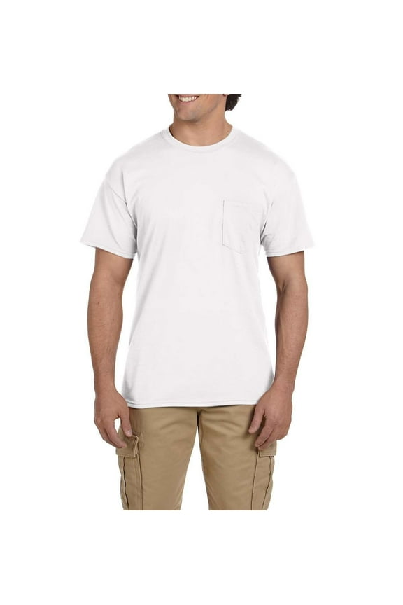 DryBlend Pocket T Shirt Classic Width Rib Collar Taped Neck