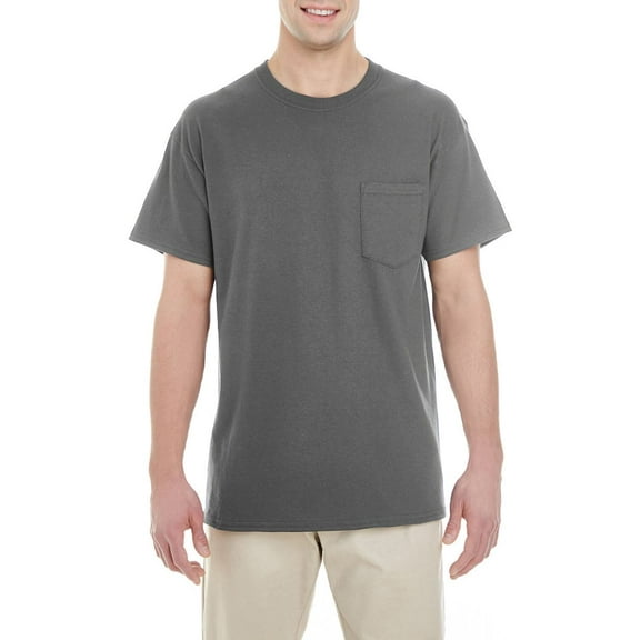 JustBlanks Heavyweight Cotton Pocket T Shirt with Short Sleeves Classic Fit