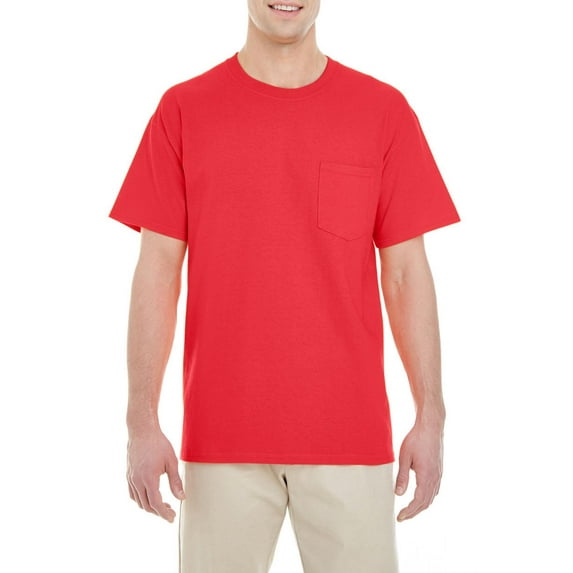 JustBlanks Heavyweight Cotton Pocket T Shirt with Short Sleeves Classic Fit