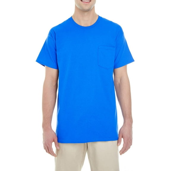 JustBlanks Heavyweight Cotton Pocket T Shirt with Short Sleeves Classic Fit