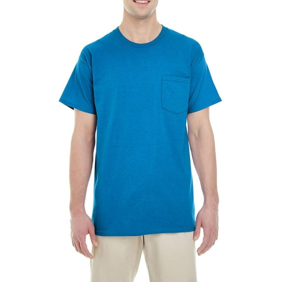 JustBlanks Heavyweight Cotton Pocket T Shirt with Short Sleeves Classic Fit