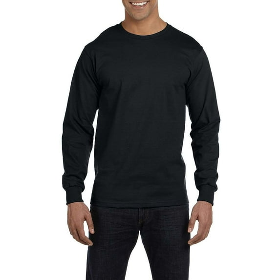 JustBlanks Adult 50/50 Long-Sleeve T-Shirt, Black, S