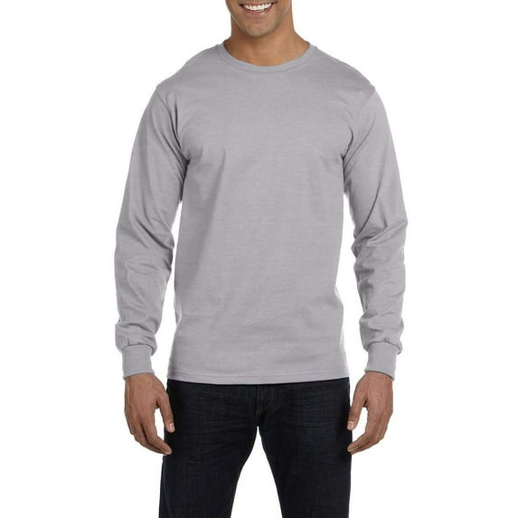 JustBlanks Adult 50/50 Long-Sleeve T-Shirt, Sport Grey, S