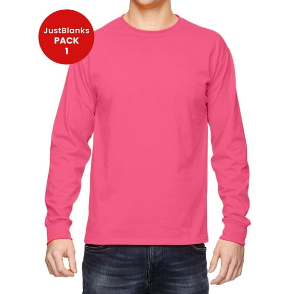 JustBlanks Adult HD Cotton Long Sleeve T Shirt Soft Durable Printable