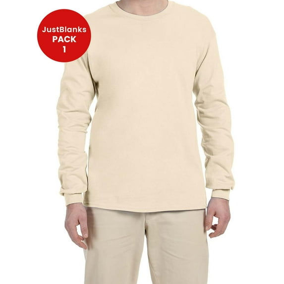 JustBlanks Adult HD Cotton Long Sleeve T Shirt Soft Durable Printable