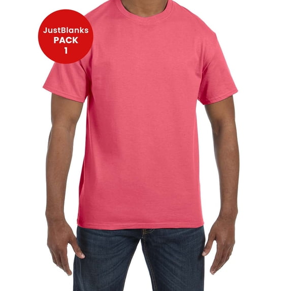JustBlanks Adult Heavy Cotton T Shirt Classic width with a ribbed collar Taped neck