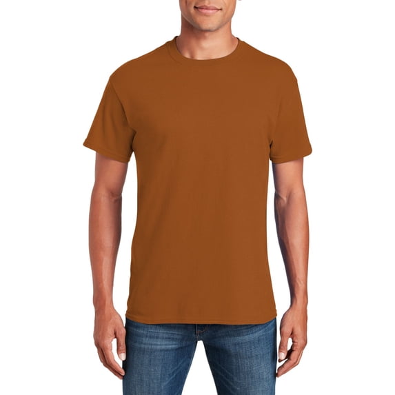 JustBlanks Adult Heavy Cotton T-Shirt Neck Taped Shoulder To Shoulder Double Needle Stitching Throughout, T ORANGE, 4XL