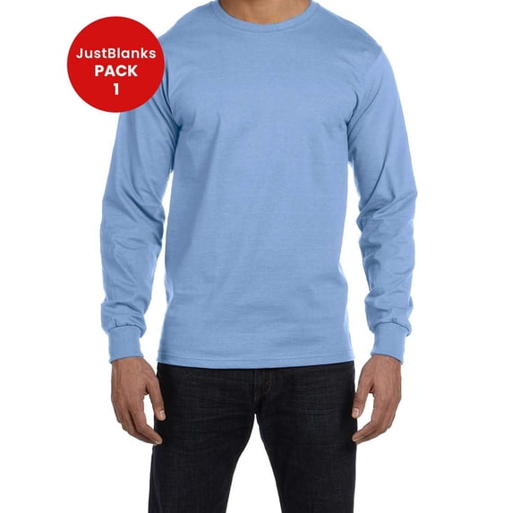 JustBlanks Beefy Long Sleeve T Shirt Flat Collar Shoulder to Shoulder Taping