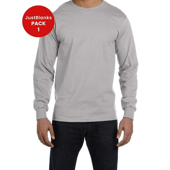 JustBlanks Beefy Long Sleeve T Shirt Flat Collar Shoulder to Shoulder Taping