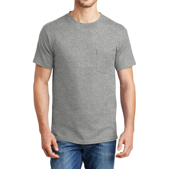 JustBlanks Beefy Pocket T Shirt Five Point Left Chest Pocket Shoulder to Shoulder Taping Pre Shrunk