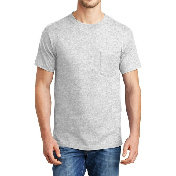 JustBlanks Beefy Pocket T Shirt Five Point Left Chest Pocket Shoulder to Shoulder Taping Pre Shrunk