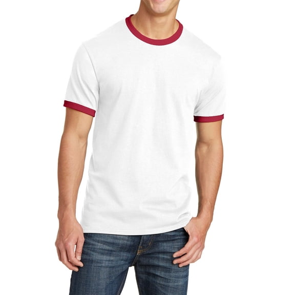 JustBlanks Core Cotton Ringer Crew Neck Comfort And Relabeling Tee