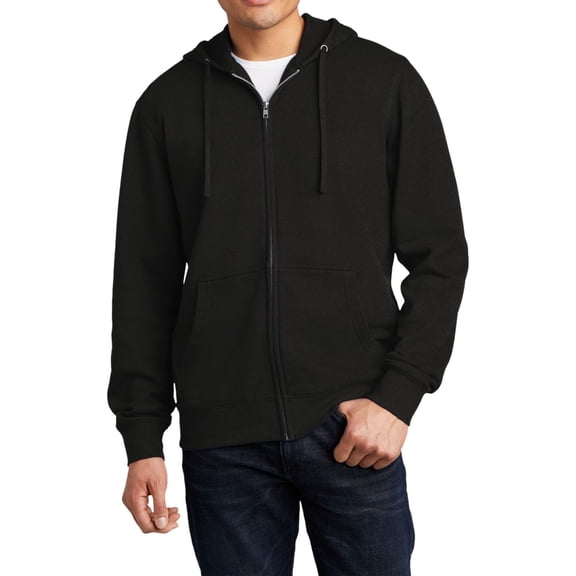 JustBlanks Full Zip Fleece Hoodie Cotton Polyester Blend Jersey Lined Hood Long Sleeve