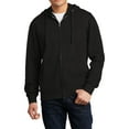 thumbnail image 1 of JustBlanks Full Zip Fleece Hoodie Cotton Polyester Blend Jersey Lined Hood Long Sleeve, 1 of 1