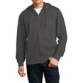 thumbnail image 1 of JustBlanks Full Zip Fleece Hoodie Cotton Polyester Blend Jersey Lined Hood Long Sleeve, 1 of 1