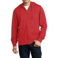 thumbnail image 1 of JustBlanks Full Zip Fleece Hoodie Cotton Polyester Blend Jersey Lined Hood Long Sleeve, 1 of 1
