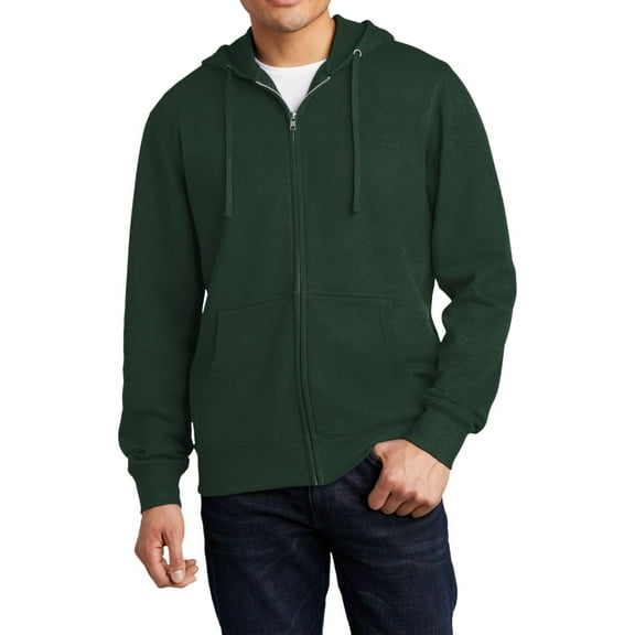 JustBlanks Full Zip Fleece Hoodie Cotton Polyester Blend Jersey Lined Hood Long Sleeve