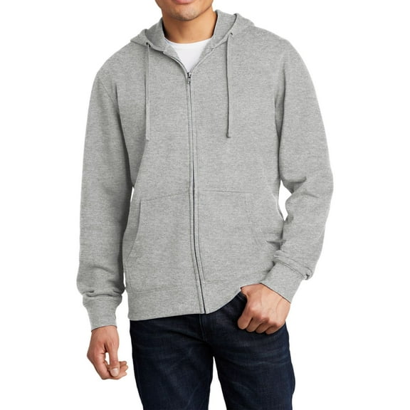 JustBlanks Full Zip Fleece Hoodie Cotton Polyester Blend Jersey Lined Hood Long Sleeve