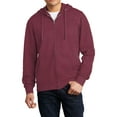 thumbnail image 1 of JustBlanks Full Zip Fleece Hoodie Cotton Polyester Blend Jersey Lined Hood Long Sleeve, 1 of 1