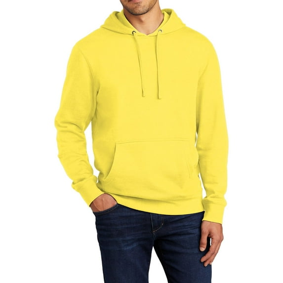 JustBlanks Fleece Hoodie Dyed To Match Drawcords With Aluminum Grommets, Light Yellow, 4XL