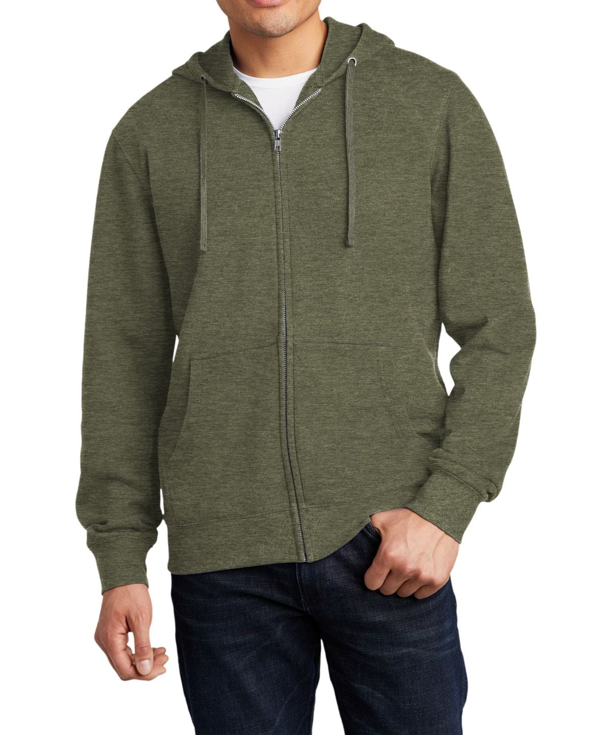 Port & Company Core Fleece Full-Zip Hooded Sweatshirt - PC78ZH In Clover Green, Medium, Machine Washable
